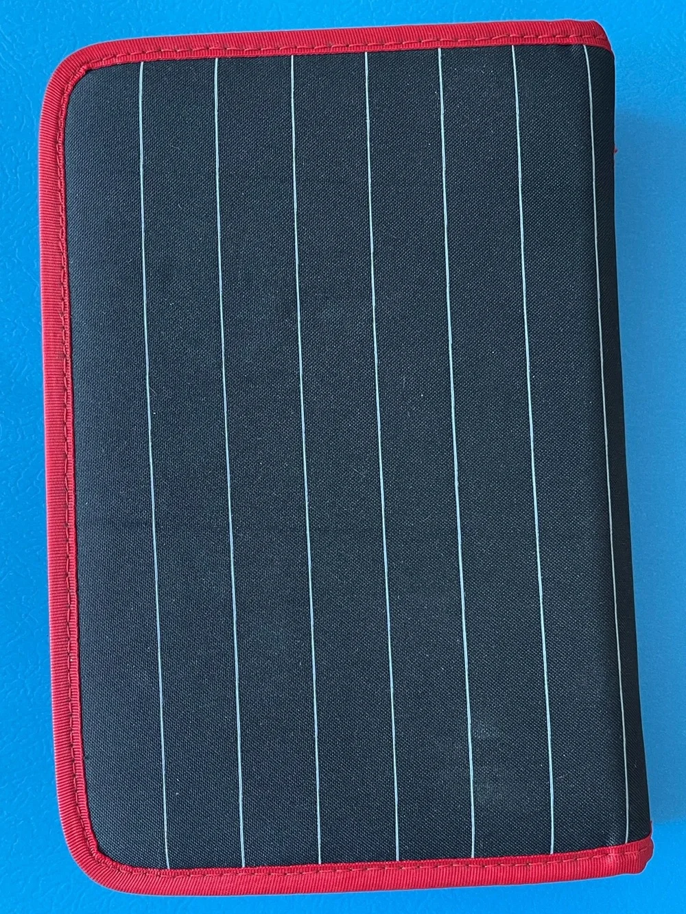 Vintage 90’s STARTER Black Pinstripe Zip Case Planner with Embroidered Logo